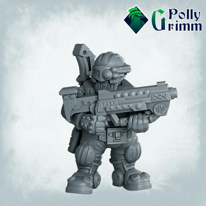 Dwarves set. Space Rocks! Dwarf Miners Set 1 - Sci-fi tabletop miniature. 28mm / 32mm Resin Figures for RPG