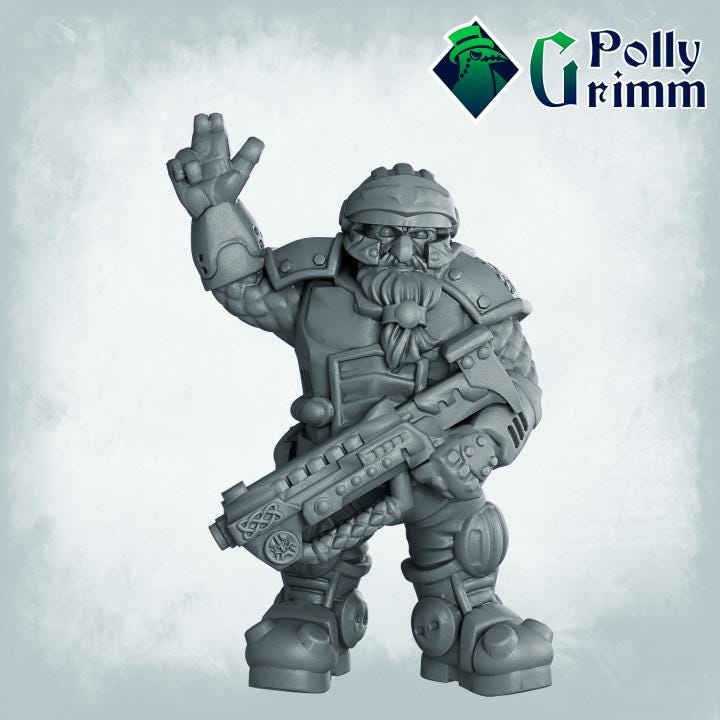 Dwarves set. Space Rocks! Dwarf Miners Set 1 - Sci-fi tabletop miniature. 28mm / 32mm Resin Figures for RPG