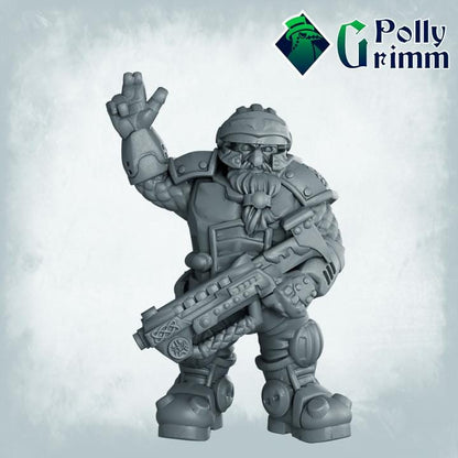 Dwarves set. Space Rocks! Dwarf Miners Set 1 - Sci-fi tabletop miniature. 28mm / 32mm Resin Figures for RPG