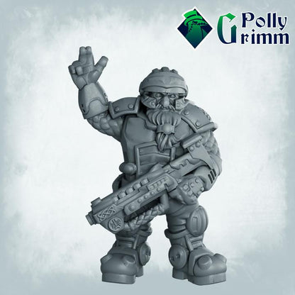 Dwarves set. Space Rocks! Dwarf Miners Set 1 - Sci-fi tabletop miniature. 28mm / 32mm Resin Figures for RPG