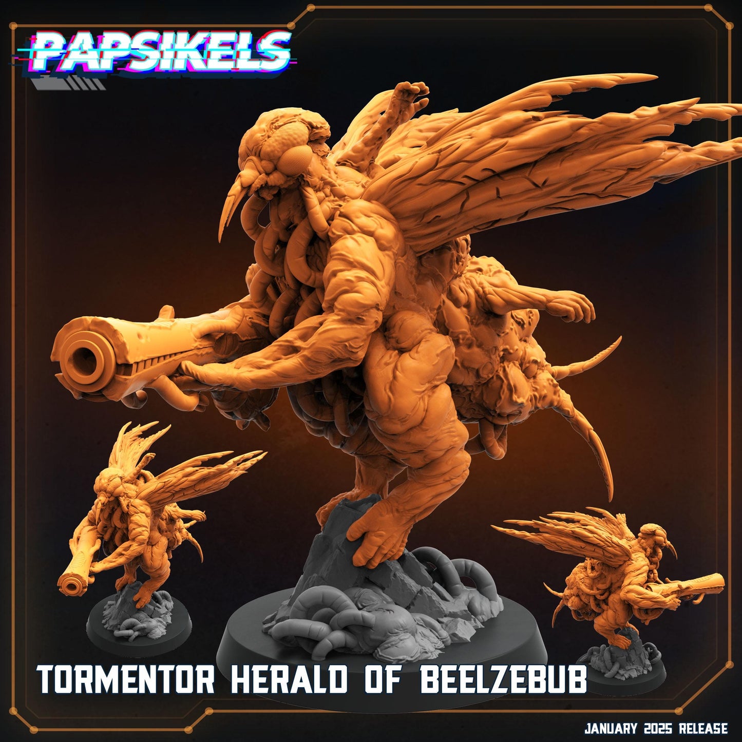 Tormentor Herald of Beelzebub | Trench Crusade | Papsikels Fantasy, Resin Miniature - Tabletop miniature - Fantasy Miniature - 32mm