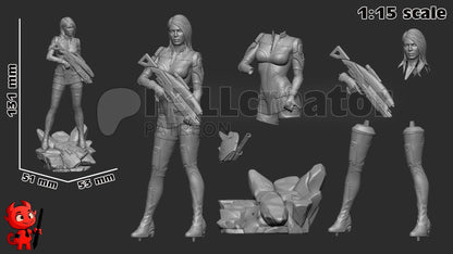 Ashley Williams from Mass Effect (fan art) | Miniature scale 1:15 | h3LL Creator | DIY Model Kit
