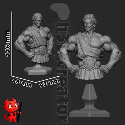 Theseus from Hades (fan art) | Miniature scale 1:12 | h3LL Creator | DIY Model Kit