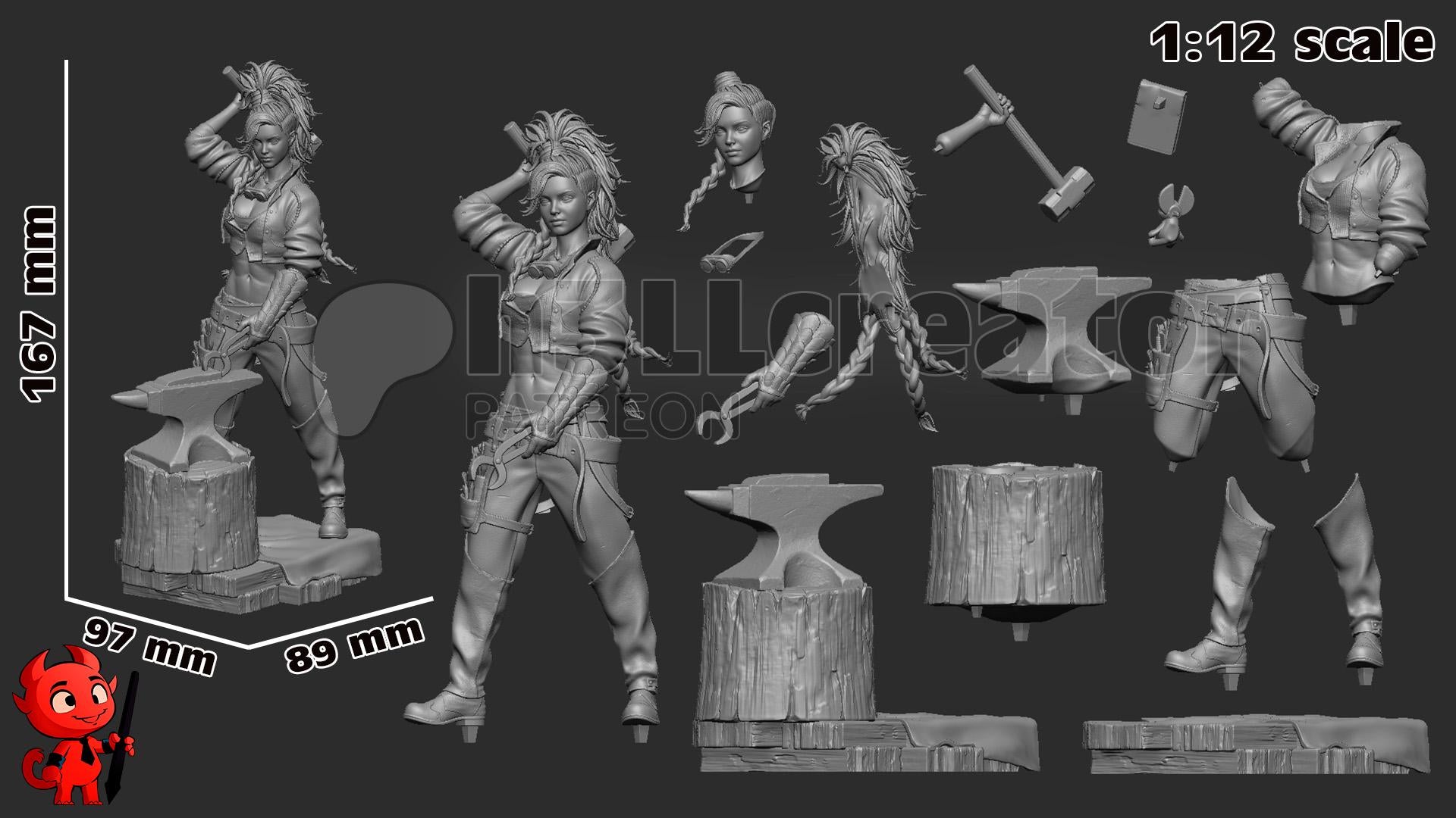 Gemma from Monster Hunter - Wilds (fan art) | Miniature scale 1:12 | h3LL Creator | DIY Model Kit