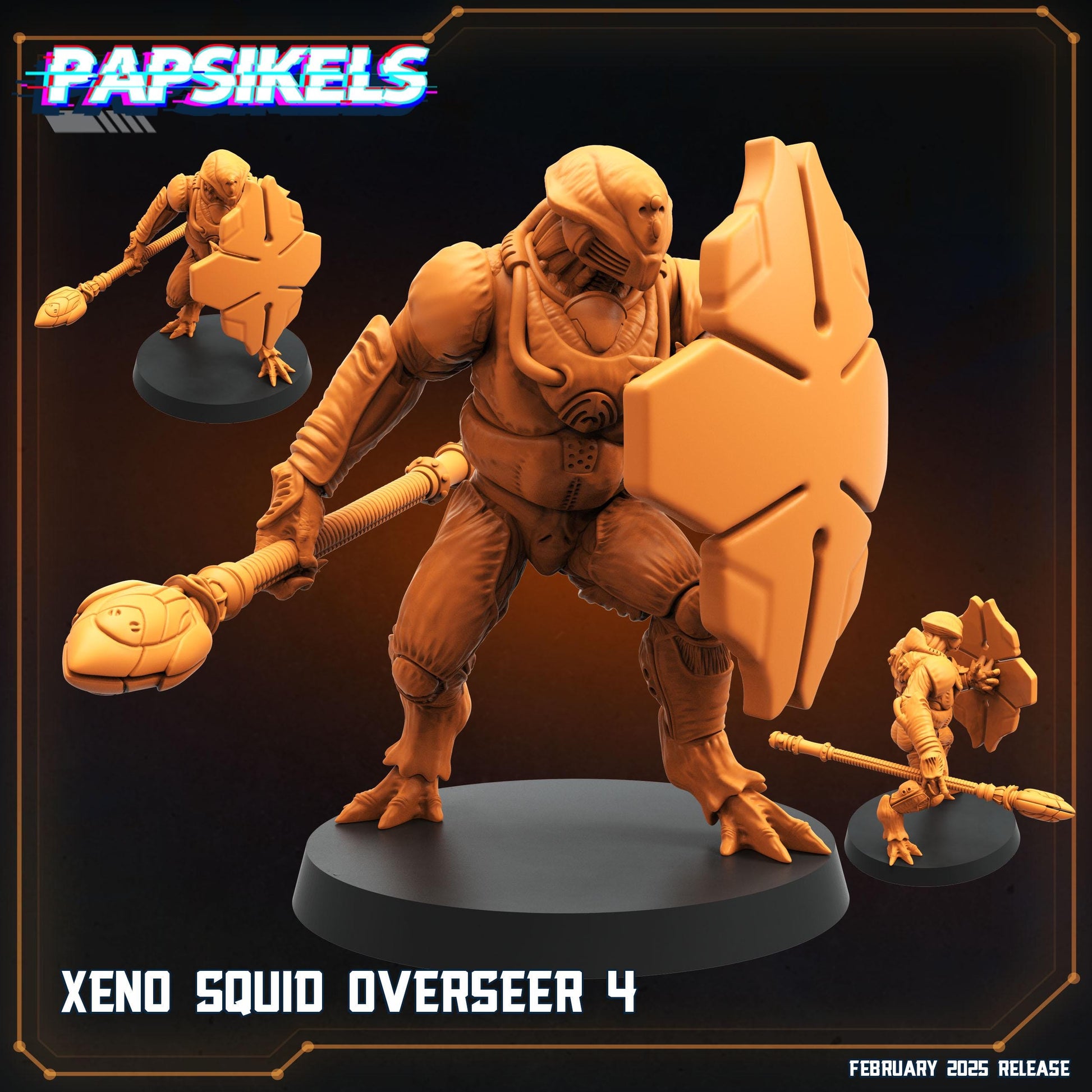 Aliens Vs Humans - Predaliens - Xeno Squid Overseers, Papsikels, 32mm Mini