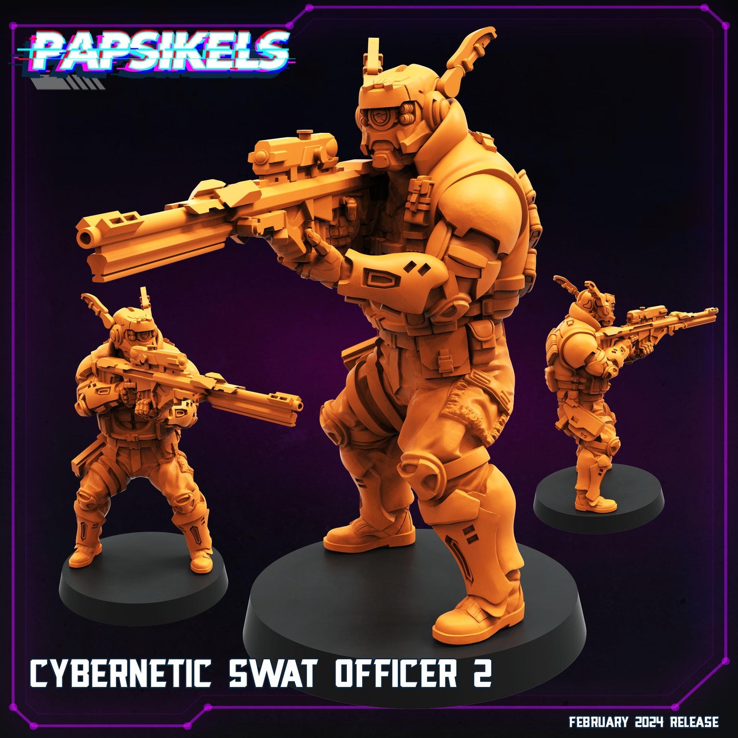 Cyberpunk, Cybernetic SWAT Officers - Akira Fan Art, Papsikels, 32mm Mini