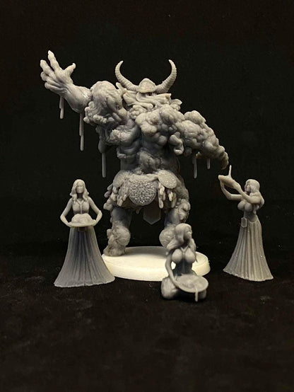 Malignant Lord of Tumours and Worshippers | Trench Crusade | Papsikels Fantasy, Resin Miniature - Tabletop Mini - Fantasy Miniature - 32mm