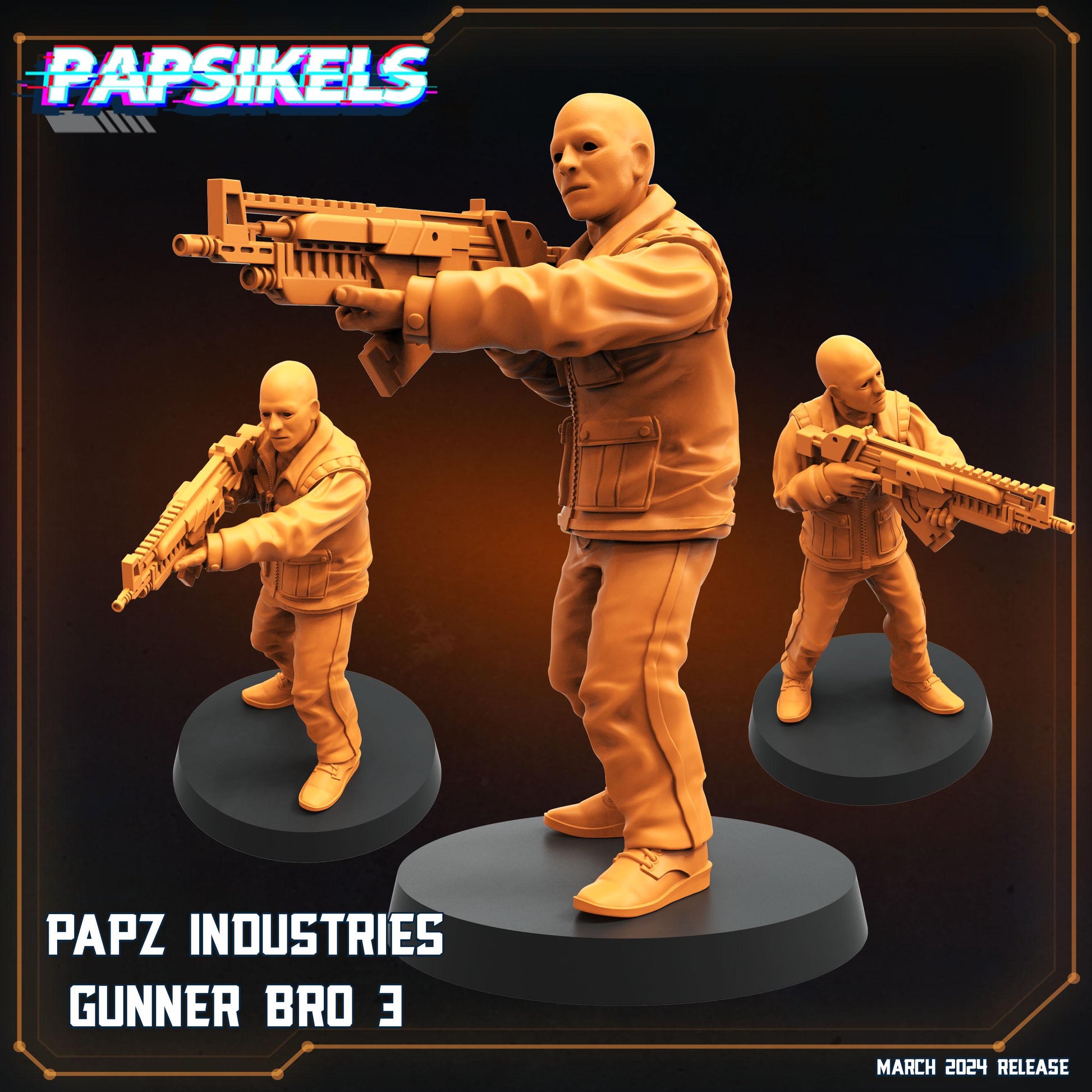Aliens Vs Humans - That Thing - Papz Industries Gunner Bros / Working Joes Set 1 , Papsikels, 32mm Mini