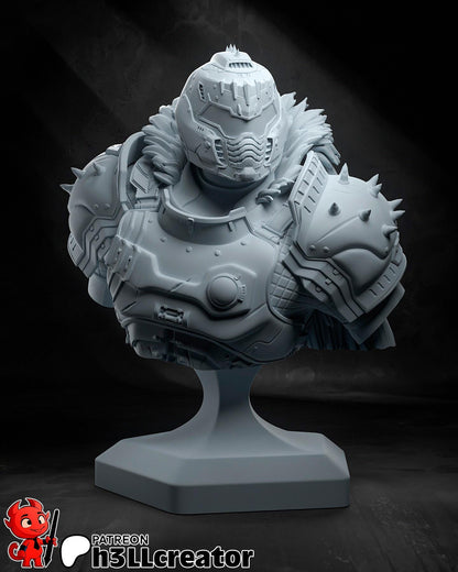 Doomguy Dark Ages Fan Art Miniature 1:12 Scale DIY Model Kit - Full Figurine or Bust