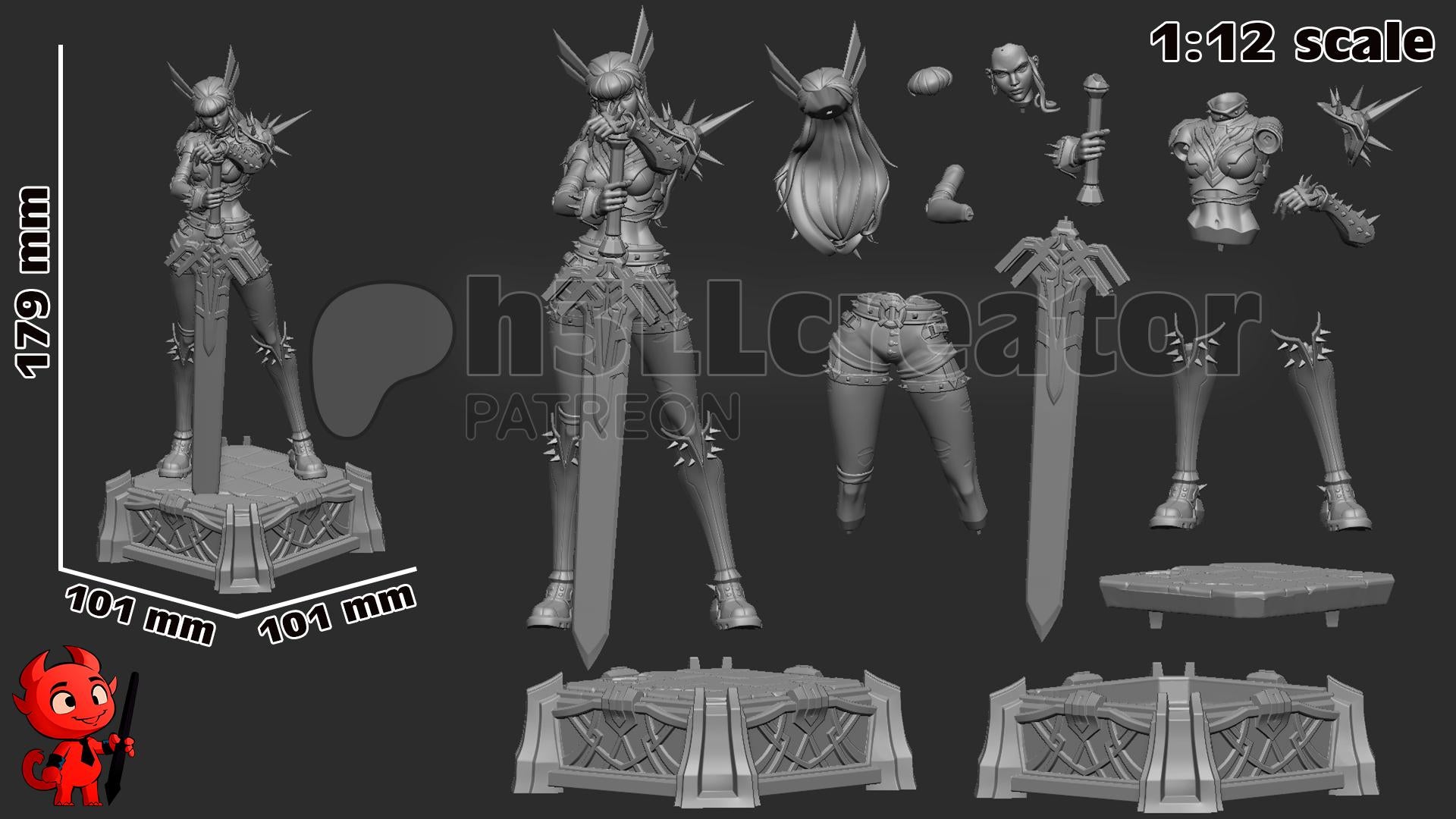 Magik from Marvel Rivals (fan art) | Full Model or Bust | Miniature scale 1:12 | h3LL Creator | DIY Model Kit