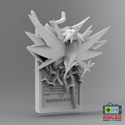 Zapdos - 3D Printed Pokemon Card Wall Hanger | Fan Art | Pokemon TCG | Resin Model | ABC3D Models