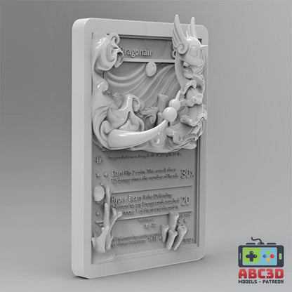 Dragonair - 3D Printed Pokemon Card Wall Hanger | Fan Art | Pokemon TCG | Resin Model | ABC3D Models