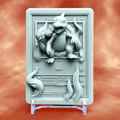 Charmeleon - 3D Printed Pokemon Card Wall Hanger | Fan Art | Pokemon TCG | Resin Model | ABC3D Models