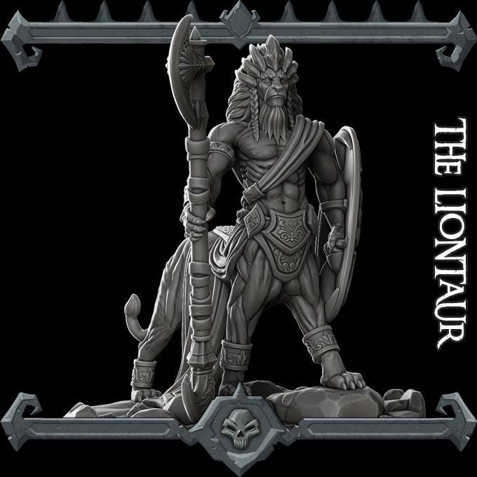 Liontaur | Bonus | Rocket Pig Games | Miniatures for tabletop games. 28mm to 32mm Resin Figures for RPG, D&D, Dungeons and Dragons