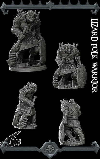 Lizardfolk Warrior | Bonus | Rocket Pig Games | Miniatures for tabletop games. 28mm to 32mm Resin Figures for RPG, D&D, Dungeons and Dragons