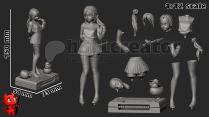 Mita from MiSide (fan art) | Full Model or Bust | Miniature scale 1:12 | h3LL Creator | DIY Model Kit