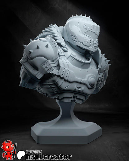 Doomguy Dark Ages Fan Art Miniature 1:12 Scale DIY Model Kit - Full Figurine or Bust