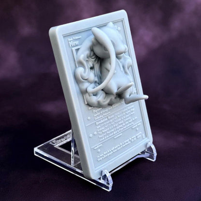 Mew - 3D Printed Pokemon Card Wall Hanger | Fan Art | Pokemon TCG | Resin Model | ABC3D Models