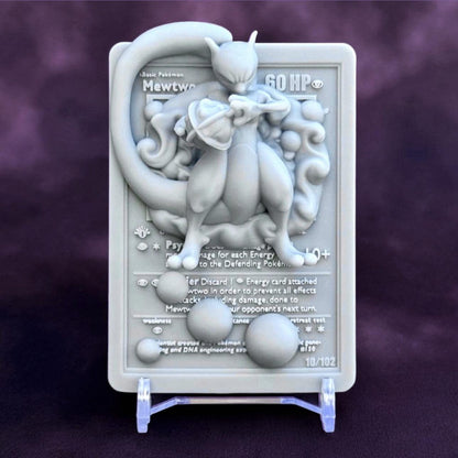 Mewtwo - 3D Printed Pokemon Card Wall Hanger | Fan Art | Pokemon TCG | Resin Model | ABC3D Models