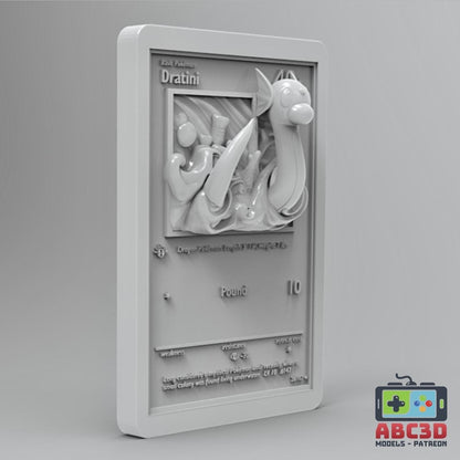 Dratini - 3D Printed Pokemon Card Wall Hanger | Fan Art | Pokemon TCG | Resin Model | ABC3D Models