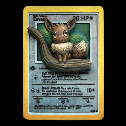 Eevee - 3D Printed Pokemon Card Wall Hanger | Fan Art | Pokemon TCG | Resin Model | ABC3D Models