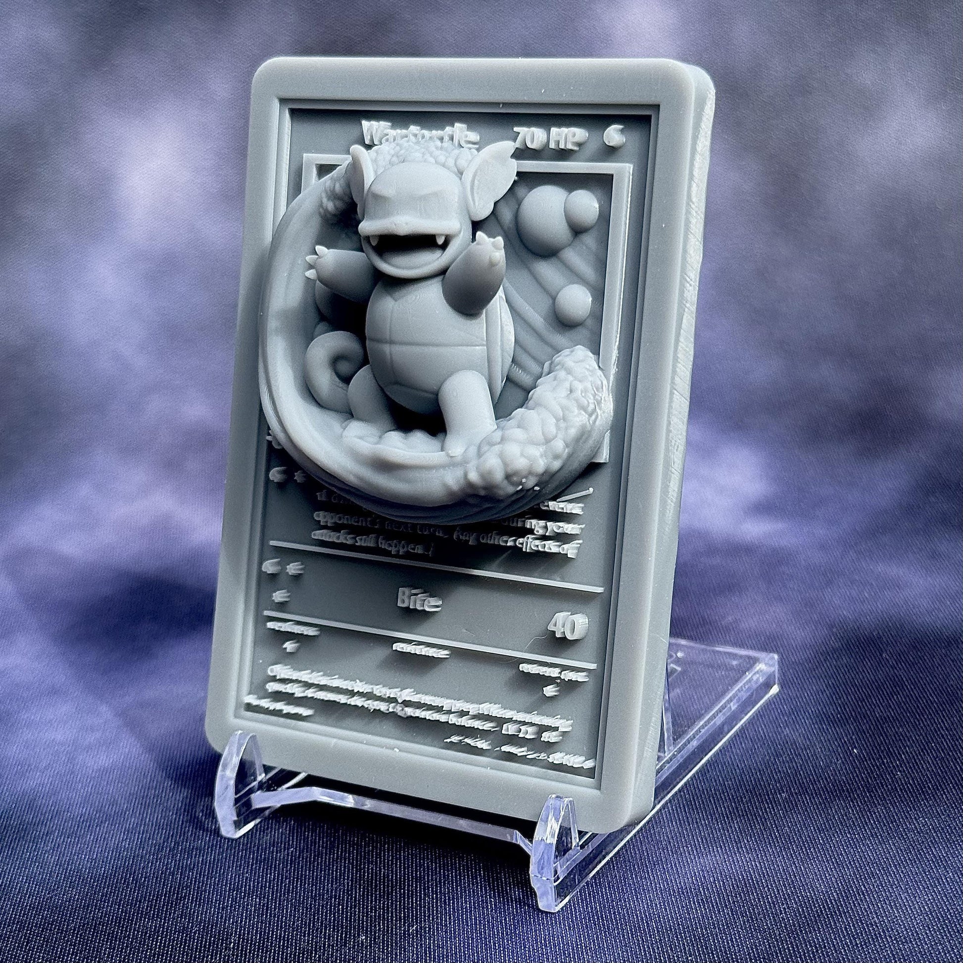 Wartortle - 3D Printed Pokemon Card Wall Hanger | Fan Art | Pokemon TCG | Resin Model | ABC3D Models