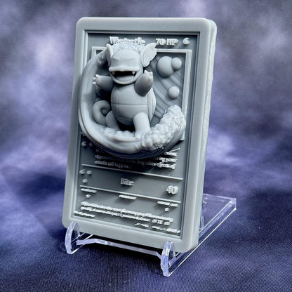 Wartortle - 3D Printed Pokemon Card Wall Hanger | Fan Art | Pokemon TCG | Resin Model | ABC3D Models