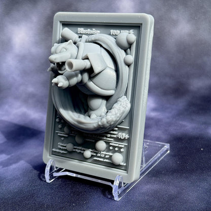 Blastoise - 3D Printed Pokemon Card Wall Hanger | Fan Art | Pokemon TCG | Resin Model | ABC3D Models
