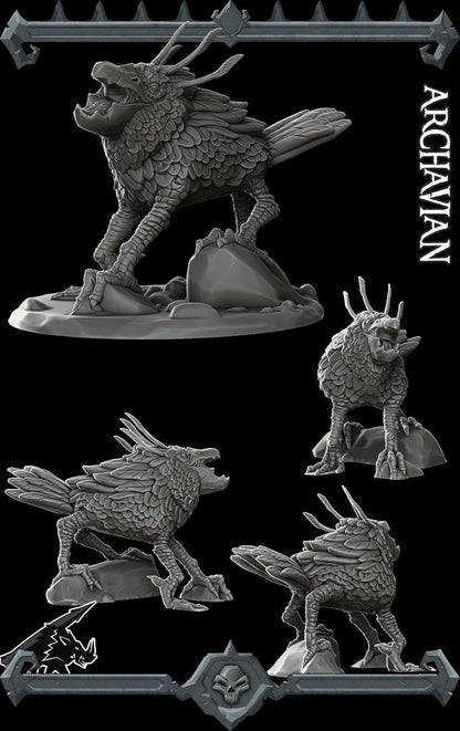 Archavian | Fantastic Beasts Collection | Rocket Pig Games | Miniatures for tabletop games. 28mm to 32mm Resin for RPG, D&D, TTRPG