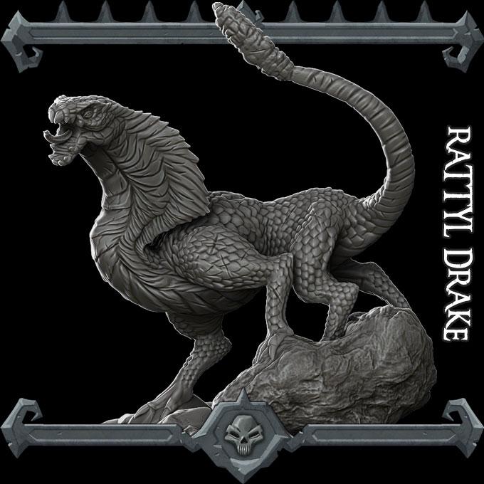 Rattyl Drake | Fantastic Beasts | Rocket Pig Games | Miniatures for tabletop games. 28mm to 32mm Resin for RPG, D&D, Dungeons and Dragons