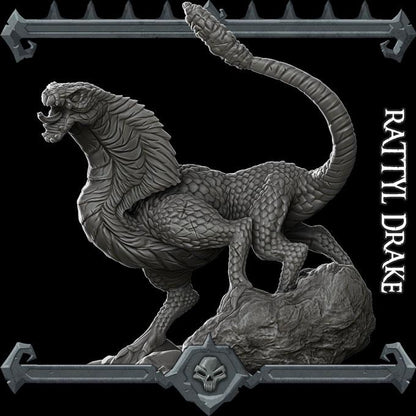 Rattyl Drake | Fantastic Beasts | Rocket Pig Games | Miniatures for tabletop games. 28mm to 32mm Resin for RPG, D&D, Dungeons and Dragons