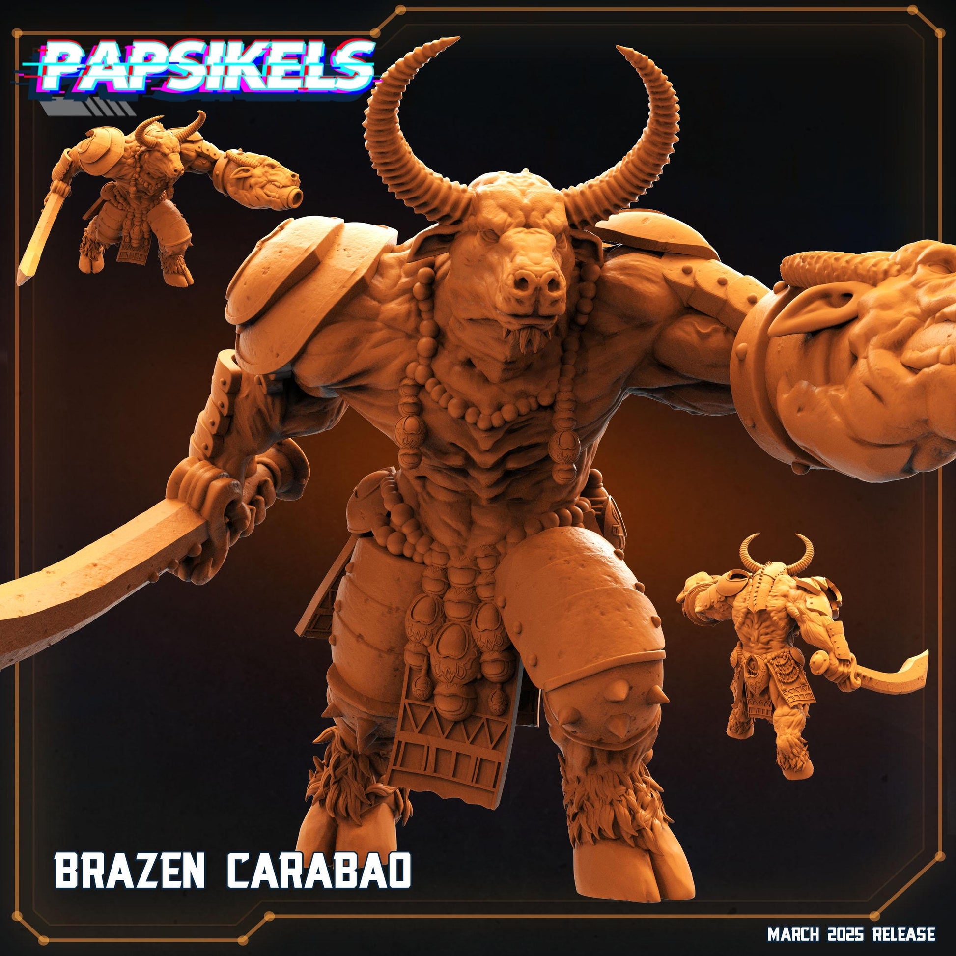 Brazen Carabao | Trench Crusade | Papsikels Fantasy, Resin Miniature - Tabletop miniature - Fantasy Miniature - 32mm