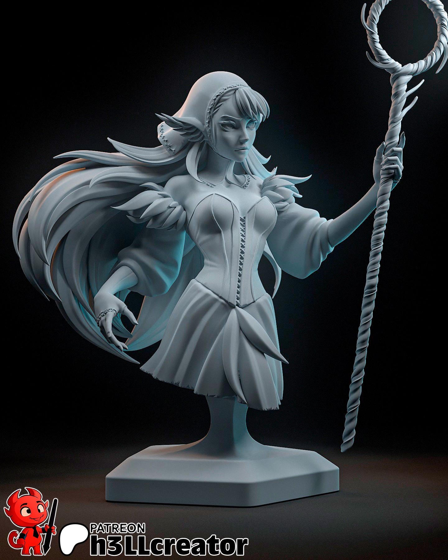 Marcille from Delicious in Dungeon (Dungeon Meshi) (fan art) Model or Bust | Miniature scale 1:12 | h3LL Creator | DIY Model Kit