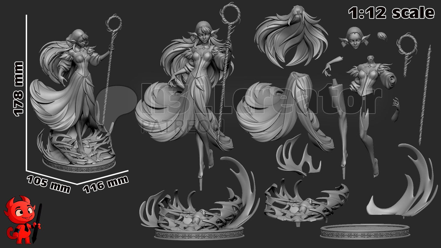 Marcille from Delicious in Dungeon (Dungeon Meshi) (fan art) Model or Bust | Miniature scale 1:12 | h3LL Creator | DIY Model Kit