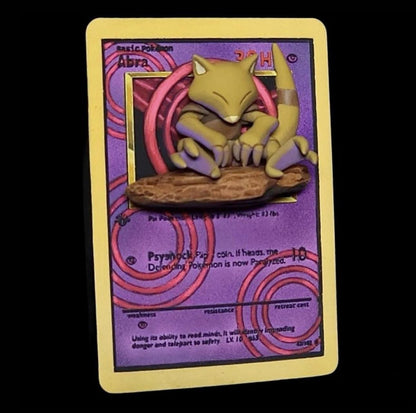 Abra - 3D Printed Pokemon Card Wall Hanger | Fan Art | Pokemon TCG | Resin Model | ABC3D Models