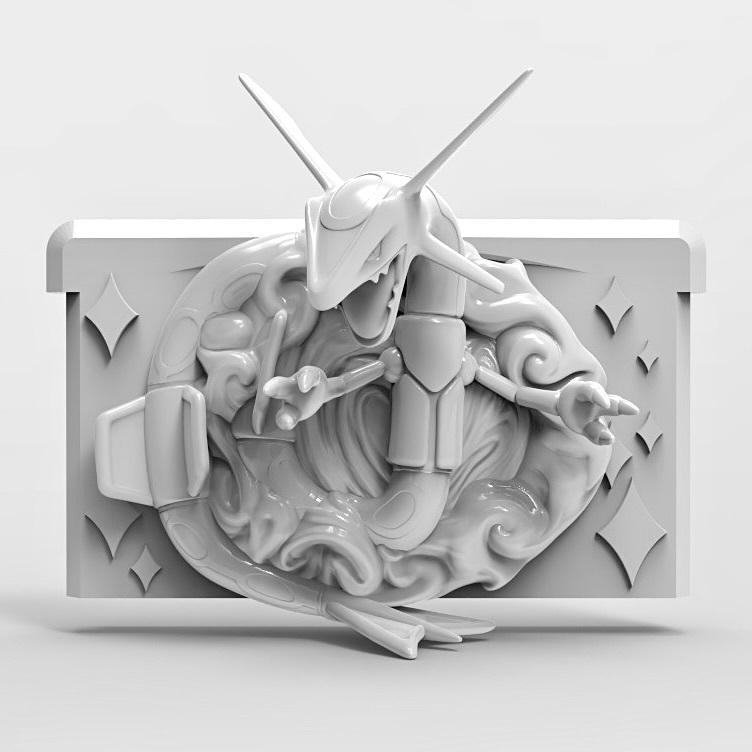 Rayquaza Emerald - 3D Printed Pokemon Game Boy Advanced Cartridge Wall Hanger | Fan Art | Pokemon TCG | Resin Model | ABC3D Models