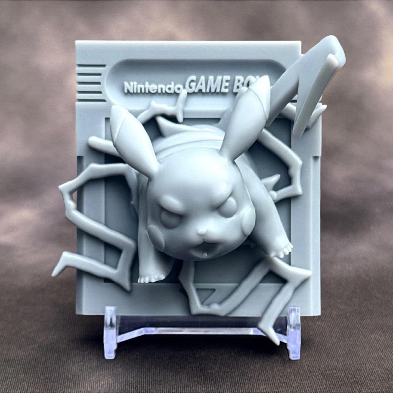 Pikachu Yellow - 3D Printed Pokemon Game Boy Cartridge Wall Hanger | Fan Art | Pokemon TCG | Resin Model | ABC3D Models