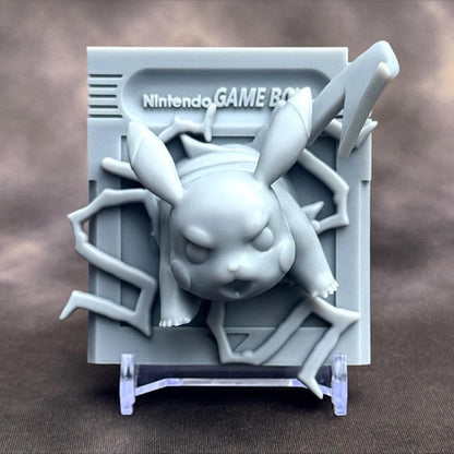 Pikachu Yellow - 3D Printed Pokemon Game Boy Cartridge Wall Hanger | Fan Art | Pokemon TCG | Resin Model | ABC3D Models