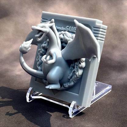 Charizard Red - 3D Printed Pokemon Game Boy Cartridge Wall Hanger | Fan Art | Pokemon TCG | Resin Model | ABC3D Models