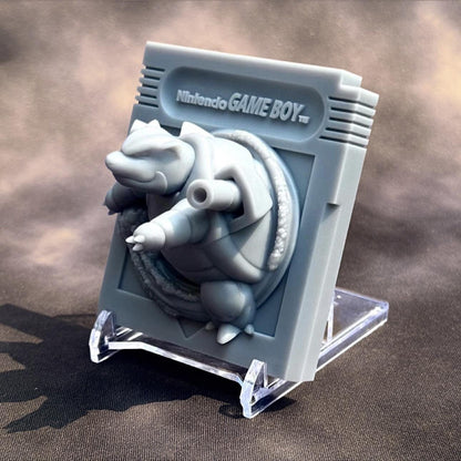 Blastoise Blue - 3D Printed Pokemon Game Boy Cartridge Wall Hanger | Fan Art | Pokemon TCG | Resin Model | ABC3D Models