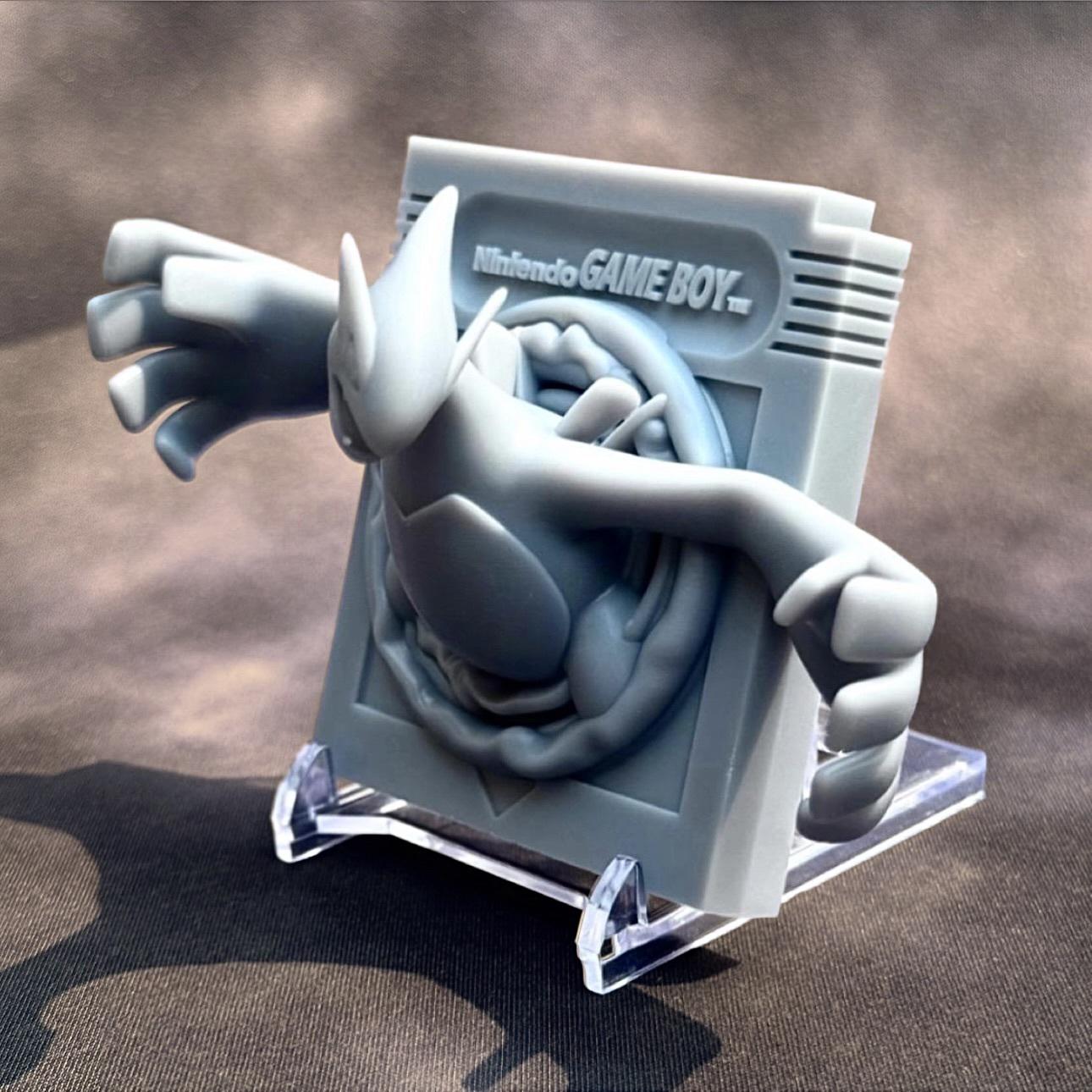Lugia Silver - 3D Printed Pokemon Game Boy Cartridge Wall Hanger | Fan Art | Pokemon TCG | Resin Model | ABC3D Models
