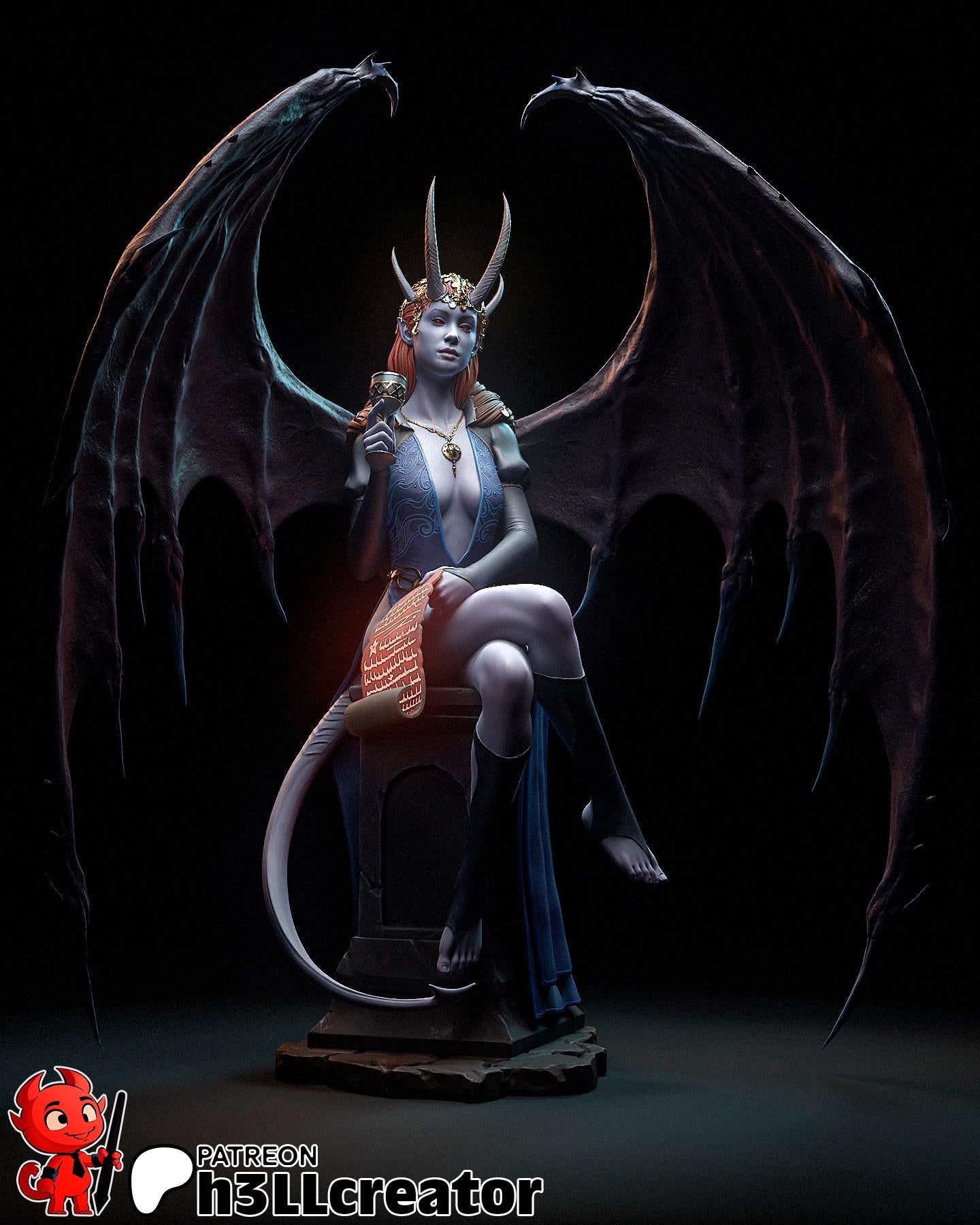 Mizora from Baldur's Gate 3 (fan art) | Miniature scale 1:15 | h3LL Creator | DIY Model Kit