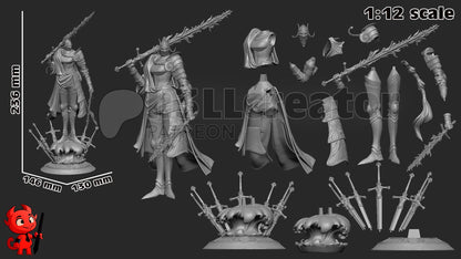 Rellana from Elden Ring (fan art) | Full Model or Bust | Miniature scale 1:12 | h3LL Creator | DIY Model Kit