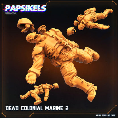 Aliens Vs Humans - Star Conflict - Dead Colonial Marines, Papsikels, 32mm Mini for TTRPG Gaming, Alien RPG