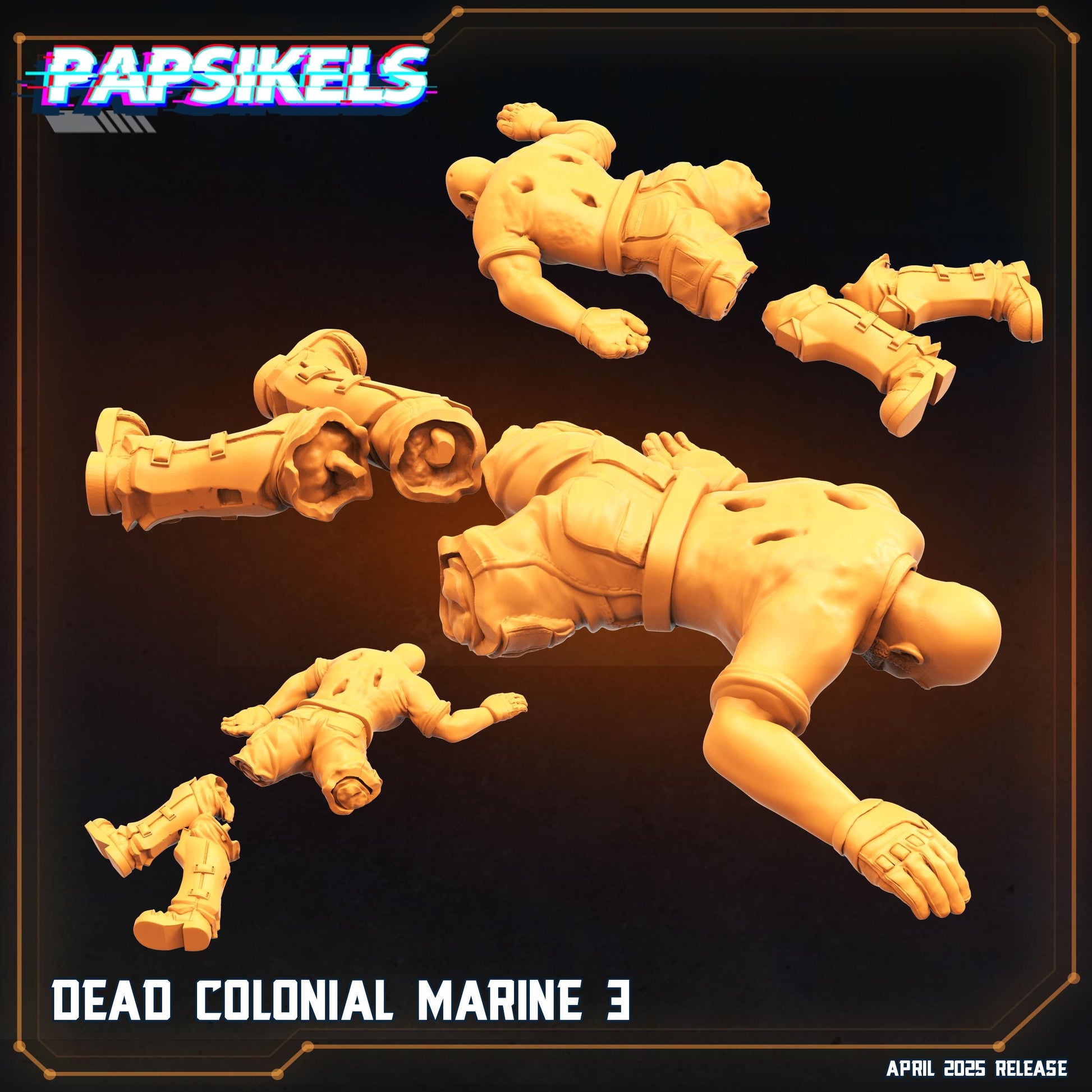 Aliens Vs Humans - Star Conflict - Dead Colonial Marines, Papsikels, 32mm Mini for TTRPG Gaming, Alien RPG