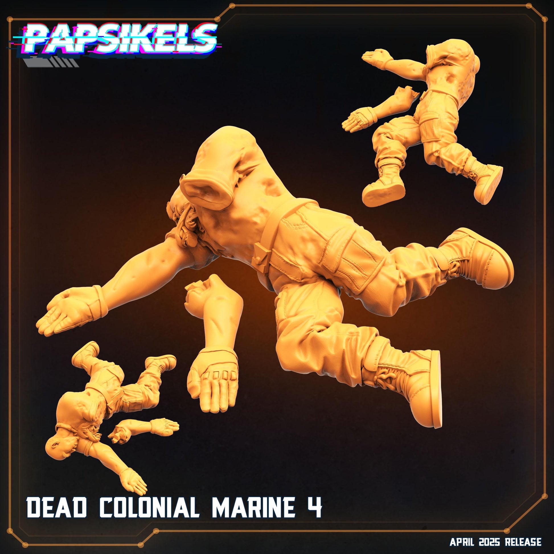 Aliens Vs Humans - Star Conflict - Dead Colonial Marines, Papsikels, 32mm Mini for TTRPG Gaming, Alien RPG