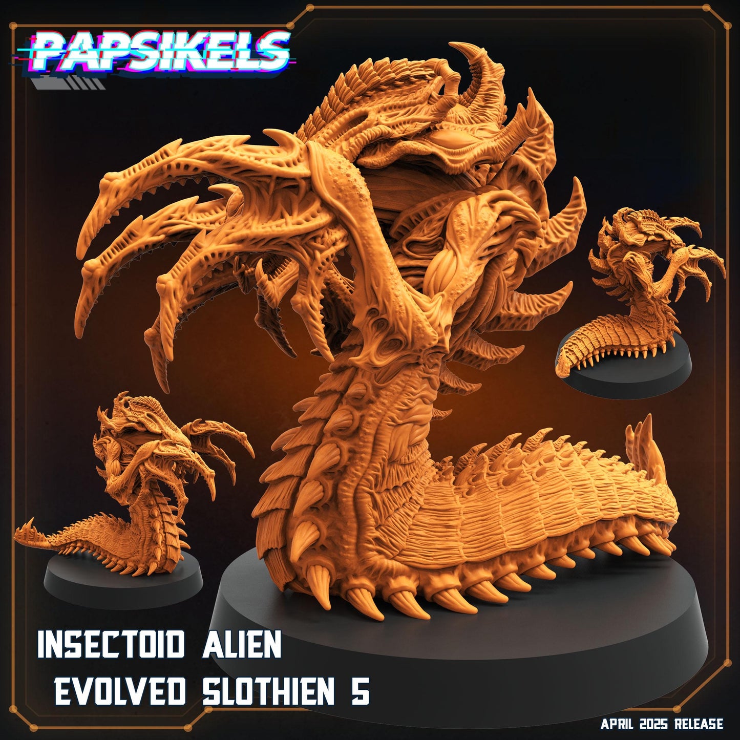 Aliens Vs Humans - Star Conflict - Insectoid Alien Evolved Slothien Set 1, - Starcraft - Papsikels, 32mm Mini for TTRPG Gaming, Alien RPG