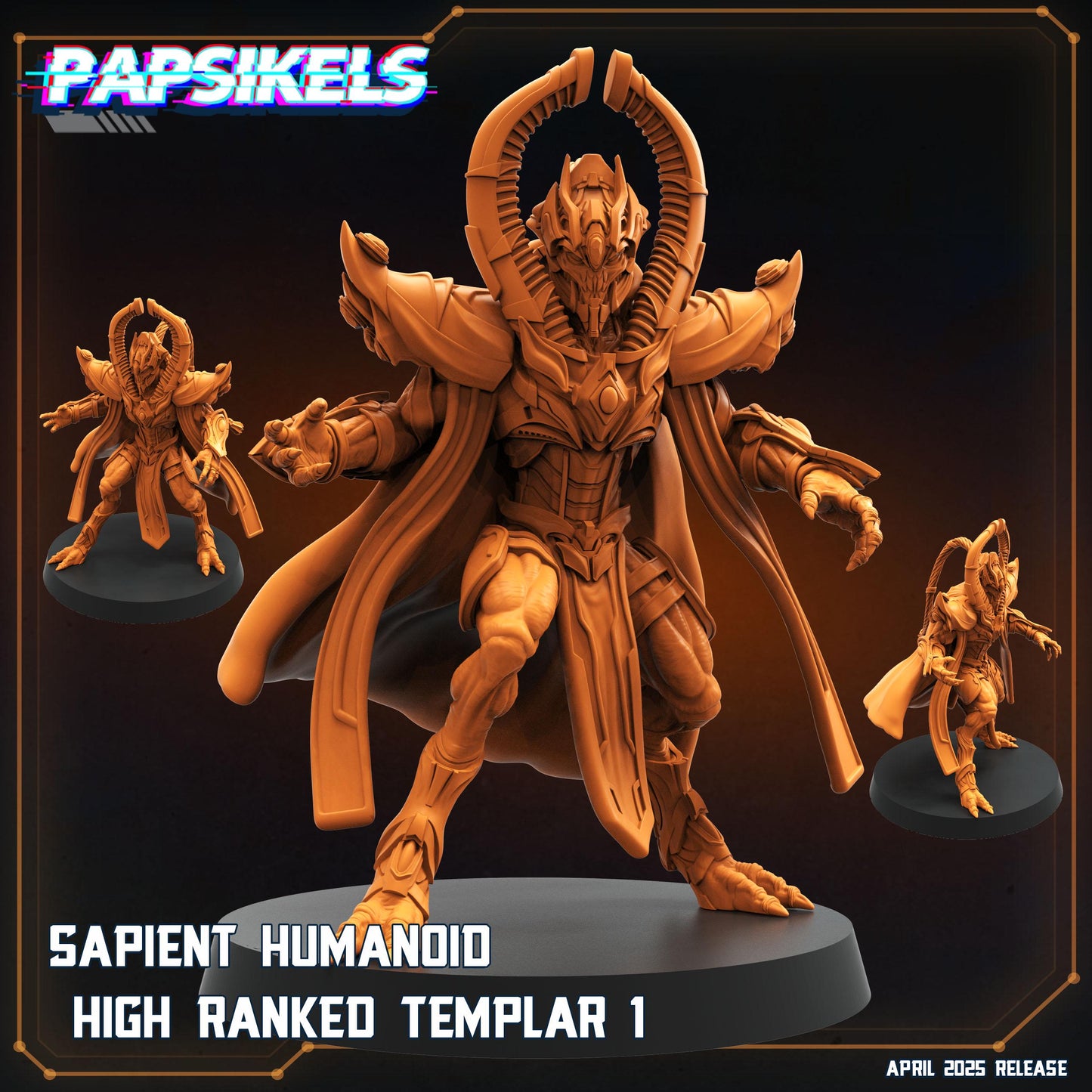 Aliens Vs Humans - Star Conflict - Sapient Humanoid High Ranked Templars - Starcraft - Papsikels, 32mm Mini for TTRPG Gaming, Alien RPG