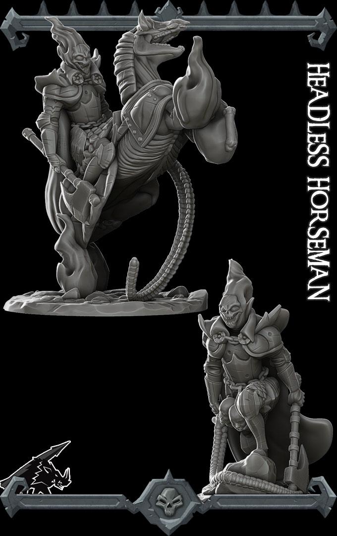Headless Horseman | Bonus | Rocket Pig Games | Miniatures for tabletop games. 28mm to 32mm Resin Figures for RPG, D&D, Dungeons and Dragons