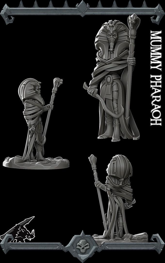 Mummy Pharoh | Bonus | Rocket Pig Games | Miniatures for tabletop games. 28mm to 32mm Resin for RPG, D&D, Dungeons and Dragons